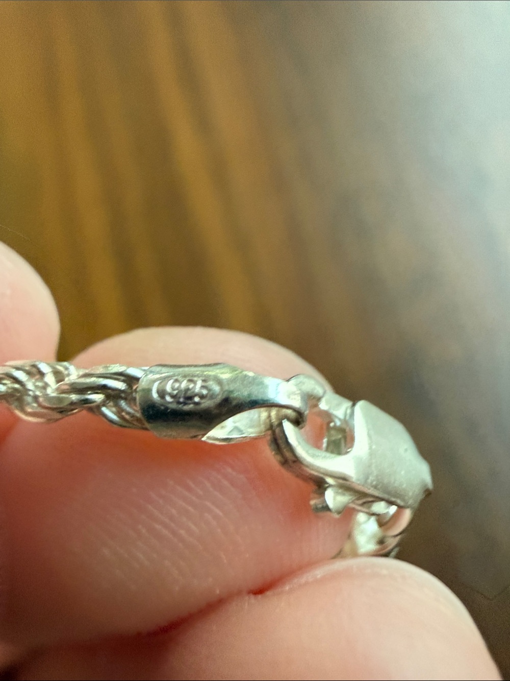 Sterling Silver Rope Chain Necklace - Picture 6 of 6